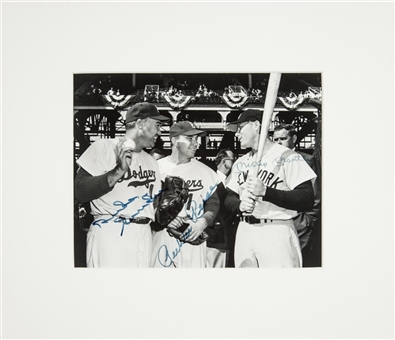 Mickey Mantle, Duke Snider and Pee Wee Reese Multi-Signed 8x10 Photograph (JSA)